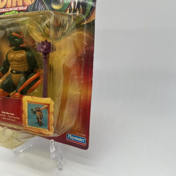 TMNT Tricera Mike NEW SEALED Dino Turtles 1997 Playmates on Card Michelangelo - Picture 5 of 12